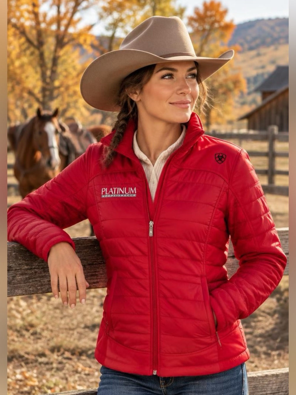 Ariat Women's Platinum Performance Red Quilted Puffer Jacket